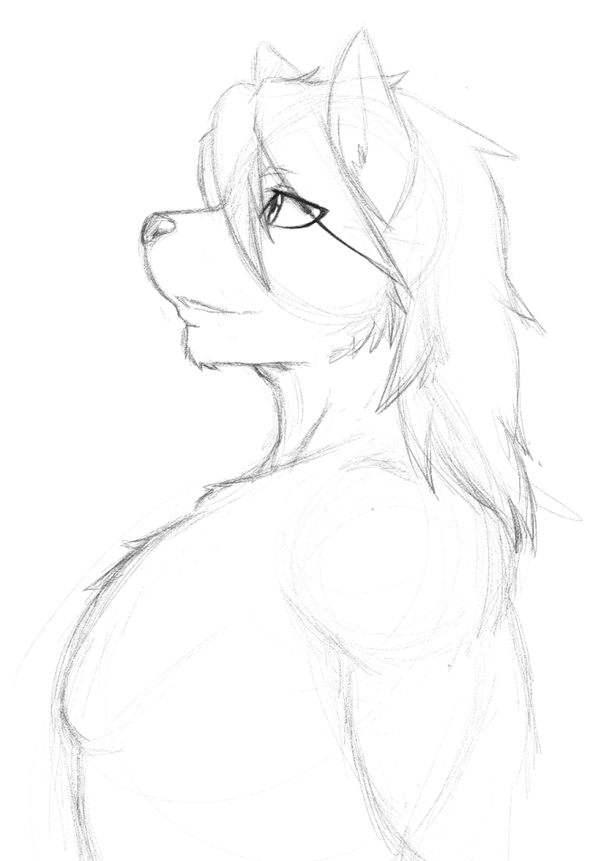 2015 anthro athletic athletic_anthro athletic_male canid canine canis domestic_dog hair husky kouya_(morenatsu) male mammal monochrome morenatsu muscular muscular_anthro muscular_male nordic_sled_dog nukde short_hair side_view sketch smile solo spitz standing video_games visual_novel