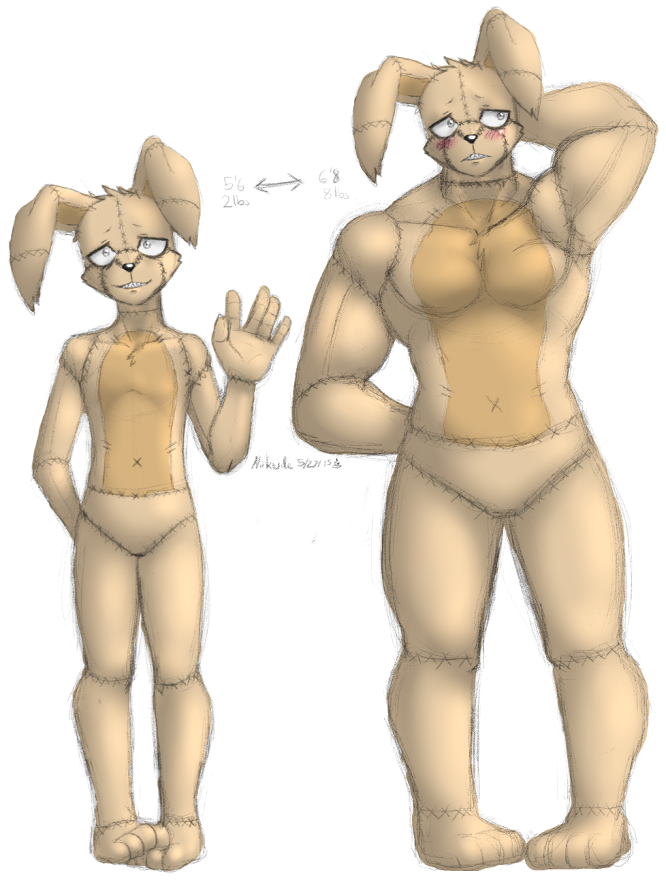 2015 anthro athletic athletic_anthro athletic_male blush digital_media_(artwork) feet fingers five_nights_at_freddy's five_nights_at_freddy's_4 fur gesture grey_eyes hand_behind_back hand_behind_head hi_res lagomorph leporid looking_at_viewer male mammal multicolored_body multicolored_fur muscular muscular_anthro muscular_male nukde pecs plushtrap_(fnaf) rabbit scottgames sharp_teeth simple_background smile solo standing stitch_(sewing) tan_body tan_fur teeth toes two_tone_body two_tone_fur video_games waving waving_at_viewer white_background
