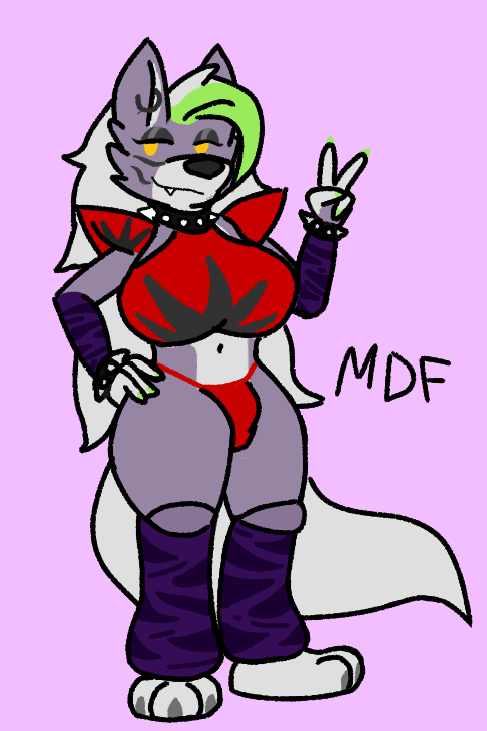 anthro big_breasts big_butt breasts bulge butt canid canine canis five_nights_at_freddy's five_nights_at_freddy's:_security_breach gynomorph herm intersex machine mammal mattydracofoxo robot roxanne_wolf_(fnaf) scottgames solo video_games wolf