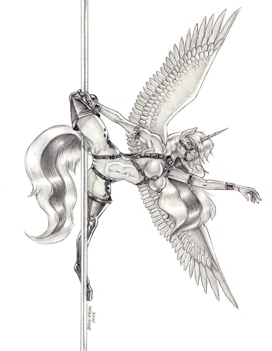 2024 anthro baron_engel breasts clothing dancing equid equine feathered_wings feathers female friendship_is_magic genitals hair hasbro hi_res horn legwear mammal my_little_pony navel nipples pole pole_dancing princess_luna_(mlp) pussy solo stripper_pole tail thigh_highs unicorn_horn winged_unicorn wings