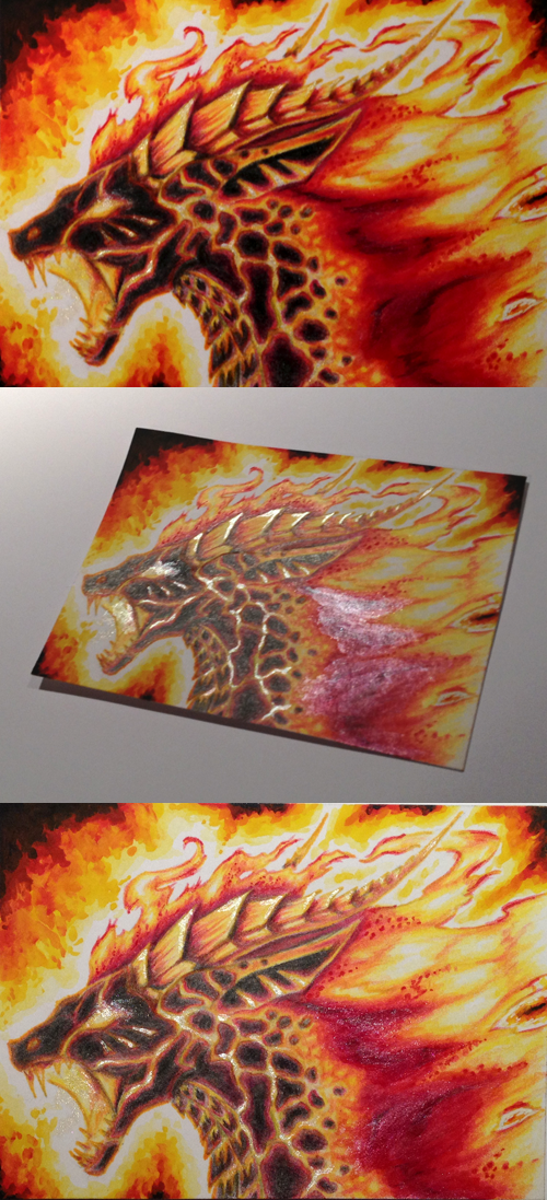 aceo ambiguous_gender angry dragon feral fire flaming_hair fury glowing group horn open_mouth pseudo_hair selianth selianth_(character) simple_background solo teeth trio white_background