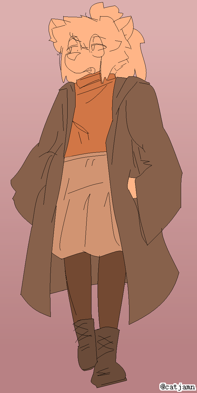 aliasing anthro boots bottomwear canid canine catjam_(artist) clothing digital_media_(artwork) eyewear female footwear glasses hair hi_res jacket karina_(catjam) legwear mammal ponytail skirt solo stockings sweater topwear