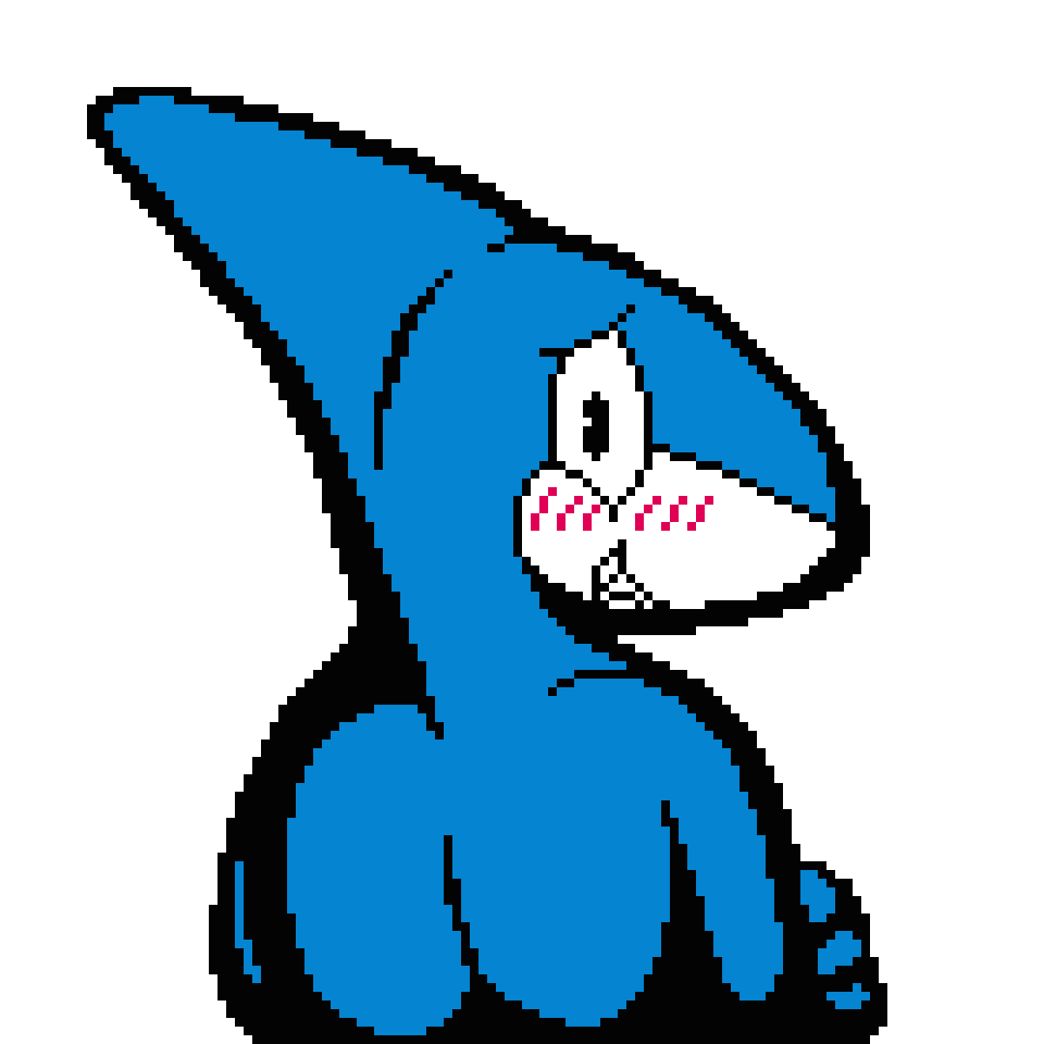 1:1 alpha_channel anthro blue_body blush digital_media_(artwork) fish male marine nimble_(toongstar) pixel_(artwork) rear_view shark shy solo tagme toongstar