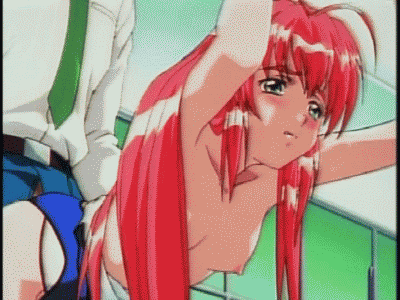 against_wall ahoge animated animated_gif belt bent_over blush bouncing_breasts breasts doggystyle erect_nipples flat_chest from_behind gif green_eyes long_hair lowres medium_breasts misawa_chitose natural_(game) necktie nipples one-piece_swimsuit open_fly open_mouth pink_hair red_hair school_uniform sex sweat swimsuit swimsuit_pull teacher's_pet teacher's_pet topless unzipped