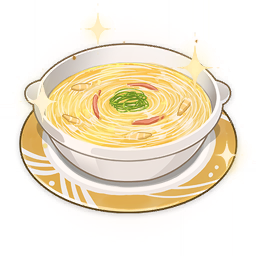 artist_request bowl commentary english_commentary food food_focus garnish genshin_impact lowres no_humans noodles official_art plate sparkle still_life third-party_source transparent_background