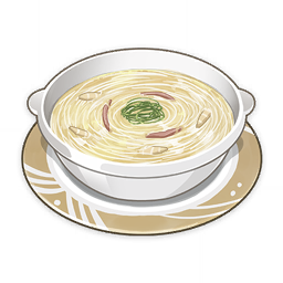 artist_request bowl commentary english_commentary food food_focus garnish genshin_impact lowres muted_color no_humans noodles official_art plate still_life third-party_source transparent_background