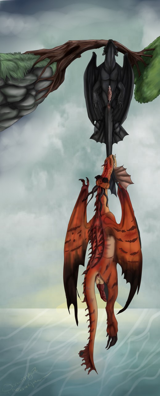 anal claws dragon dreamworks duo feral fivers11 forced genitals hi_res hookfang_(httyd) how_to_train_your_dragon male male/male penis raised_tail rape teeth toothless wyvern