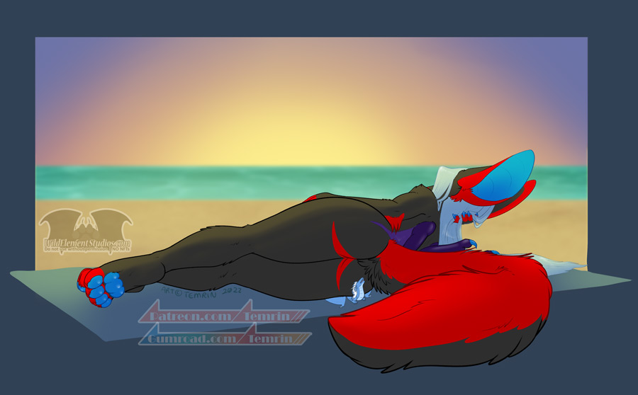 anthro artist beach beans_(disambiguation) butt female furry hida hindpaw invalid_tag micro nsfw nude pawpads paws pinup pose seaside temrin