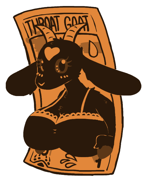 alpha_channel anthro big_breasts big_ears black_and_orange black_body black_fur black_goat_(inscryption) bovid bra breasts caprine card clothed clothing female fur goat gud hooves horn inscryption mammal monochrome sepia solo text underwear