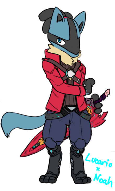 canid canine canis clothing domestic_dog ferrissimulator lucario male mammal melee_weapon nintendo pok&eacute;mon pok&eacute;mon_(species) solo sword tagme video_games weapon xenoblade xenoblade_chronicles_3