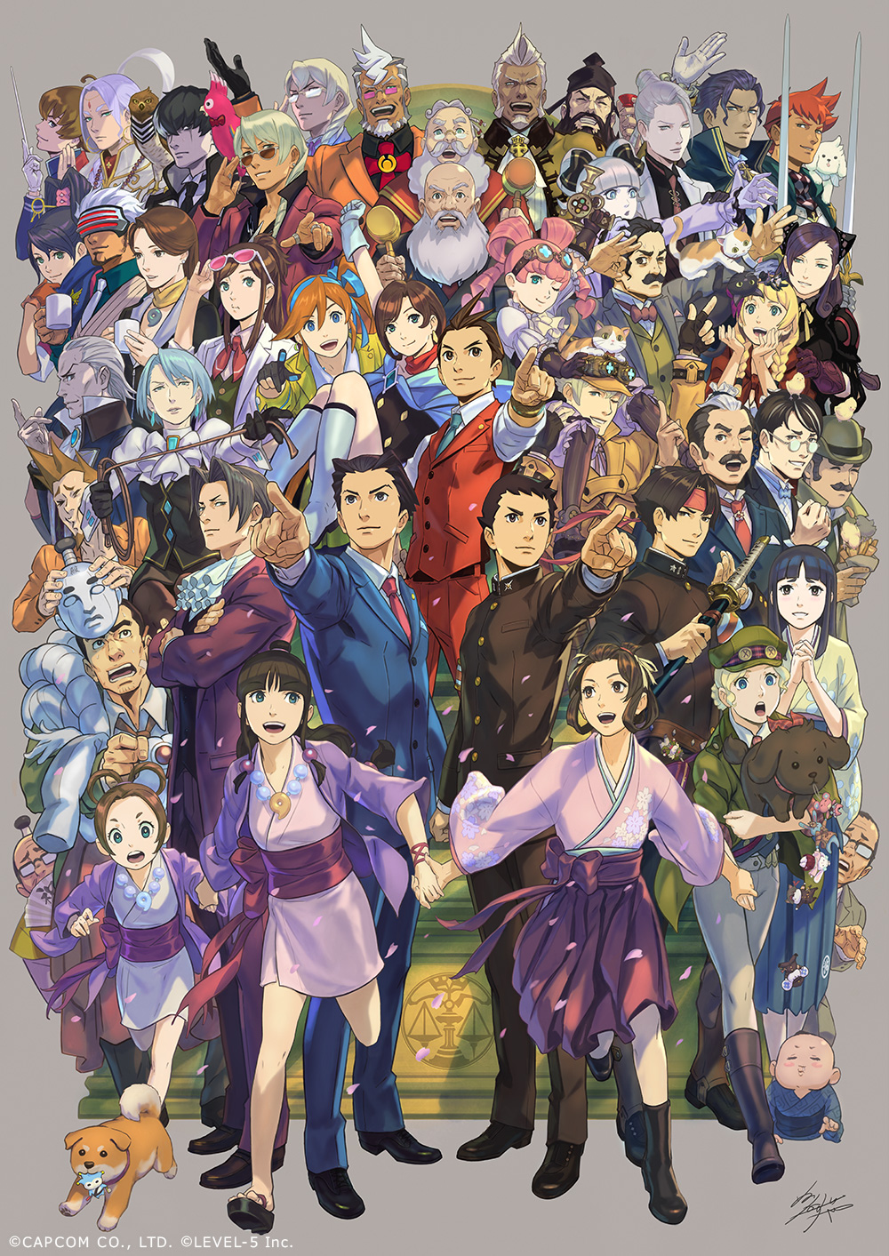 &gt;_&lt; 6+boys 6+girls ^_^ absolutely_everyone ace_attorney ace_attorney_investigations ace_attorney_investigations_2 adjusting_eyewear aido_nosa all_fours animal animal_on_arm animal_on_head animal_on_shoulder antenna_hair apollo_justice apollo_justice:_ace_attorney aqua_necktie aqua_shirt arm_up artist_name ascot athena_cykes baby bald bandaid bandaid_on_face bandana bangs barok_van_zieks beard bird bird_on_shoulder black-framed_eyewear black_bow black_coat black_dress black_footwear black_gloves black_headwear black_jacket black_legwear black_necktie black_pants black_shirt black_skirt black_vest blonde_hair bloomers blue-tinted_eyewear blue_badger blue_cape blue_eyes blue_hair blue_jacket blue_kimono blue_pants blue_ribbon blue_scarf blue_vest blunt_bangs blush_stickers bob_cut boots bow bowler_hat bowtie bracelet braid braided_bun breast_pocket breasts brooch brothers brown-tinted_eyewear brown_eyes brown_footwear cabbie_hat cape carrying cat cheek_press chick child circlet closed_eyes coat collared_shirt commentary_request courtney_sithe cousins crossed_arms cup damon_gant dark-skinned_male dark_skin darklaw_(professor_layton_vs_phoenix_wright) deerstalker dick_gumshoe dog dress drill_hair eagle earrings eating ema_skye espella_cantabella everyone eye_contact eyebrows_visible_through_hair eyewear_on_head eyewear_on_headwear facial_hair finger_on_trigger fish_and_chips flat_chest floral_print food forehead formal franziska_von_karma full_body gavel gina_lestrade glasses gloves godot_(ace_attorney) goggles green_coat green_eyes green_headwear green_jacket green_necktie grey_background grey_hair grey_jacket grin gun hagoromo hair_between_eyes hair_bow hair_cones hair_intakes hair_ornament hair_ribbon hair_rings hair_stick hair_tie hairband hakama half-closed_eyes hammer hand_fan hand_on_another's_head hand_on_another's_shoulder hand_up handgun hands_up haori happy hat herlock_sholmes high_collar high_ponytail highres holding holding_animal holding_clothes holding_cup holding_dog holding_fan holding_food holding_hammer holding_mask holding_sword holding_weapon holding_whip ichiyanagi_yumihiko index_finger_raised interlocked_fingers jacket japanese_clothes jewelry jpeg_artifacts juliet_sleeves katana kay_faraday kazuma_asogi kimono klavier_gavin knee_boots knees_together_feet_apart kristoph_gavin labcoat larry_butz leg_up long_beard long_hair long_sleeves looking_at_another looking_to_the_side looking_up mael_stronghart magatama magatama_necklace manfred_von_karma maria_gorey mask maya_fey mia_fey miniskirt missile_(ace_attorney) mole mole_under_eye mouth_hold mug multicolored_hair multiple_boys multiple_girls mustache mutton_chops nahyuta_sahdmadhi neck_ribbon necklace necktie nuri_kazuya obi official_art ok_sign old old_man on_head one_eye_closed opaque_glasses open_clothes open_coat open_jacket open_mouth orange_gloves orange_hair orange_jacket outstretched_arm own_hands_clasped own_hands_together pants pantyhose parrot partially_fingerless_gloves pearl_fey pencil pencil_behind_ear pencil_skirt petals phoenix_wright:_ace_attorney phoenix_wright:_ace_attorney_-_dual_destinies phoenix_wright:_ace_attorney_-_justice_for_all phoenix_wright:_ace_attorney_-_spirit_of_justice phoenix_wright:_ace_attorney_-_trials_and_tribulations piggyback pin pince-nez pink-tinted_eyewear pink_hair pink_kimono pocket pointing pointing_at_viewer pointing_up polly_(ace_attorney) professor_layton_vs._phoenix_wright:_ace_attorney profile puffy_sleeves purple_gloves purple_hair purple_hakama purple_jacket purple_ribbon red_bow red_bowtie red_cape red_coat red_hair red_hairband red_jacket red_necktie red_pants red_vest rei_membami revision ribbon ring round_eyewear running sandals sapphire_(gemstone) sash satoru_hosonaga scar scar_across_eye scar_on_face scarf school_uniform seishiro_jigoku semi-rimless_eyewear shawl sheath sheathed shiba_inu shiny shiny_hair shirt short_dress short_hair short_kimono siblings side_ponytail sidelocks signature simon_blackquill simple_background sitting skirt sleeves_rolled_up small_breasts smile soseki_natsume spiked_hair standing standing_on_one_leg steel_samurai streaked_hair stubble suit susato_mikotoba swept_bangs sword taka_(ace_attorney) taketsuchi_auchi teeth the_great_ace_attorney the_great_ace_attorney:_adventures the_great_ace_attorney_2:_resolve the_judge_(ace_attorney) tied_hair tinted_eyewear tobias_gregson topknot trucy_wright twin_braids twin_drills twintails two-tone_hair underwear v-shaped_eyebrows vest w wagahai_(ace_attorney) watermark weapon white-framed_eyewear white_ascot white_bloomers white_bow white_bowtie white_coat white_footwear white_gloves white_hair white_kimono white_necktie white_pants white_ribbon white_shirt wide-eyed wide_sleeves winston_payne yellow_bow yellow_bowtie yellow_jacket yellow_kimono yellow_ribbon yujin_mikotoba zacharias_barnham
