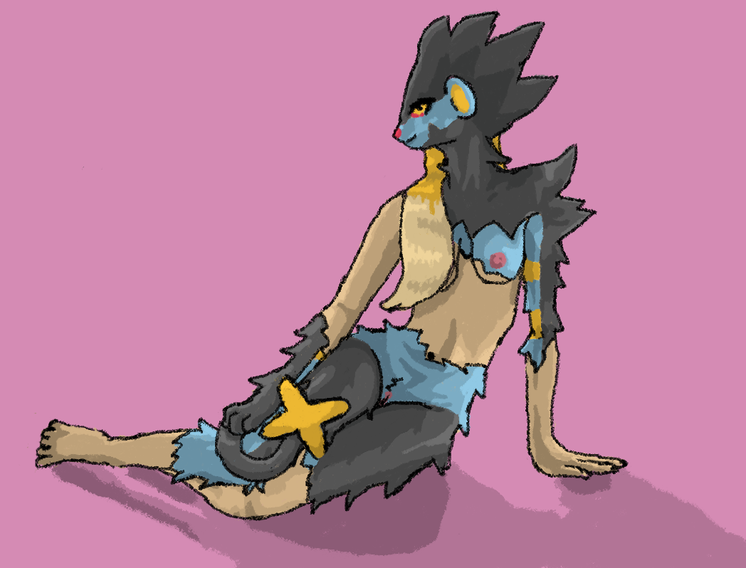 anthro female luxray mawgraw nintendo pok&eacute;mon pok&eacute;mon_(species) solo transformation video_games