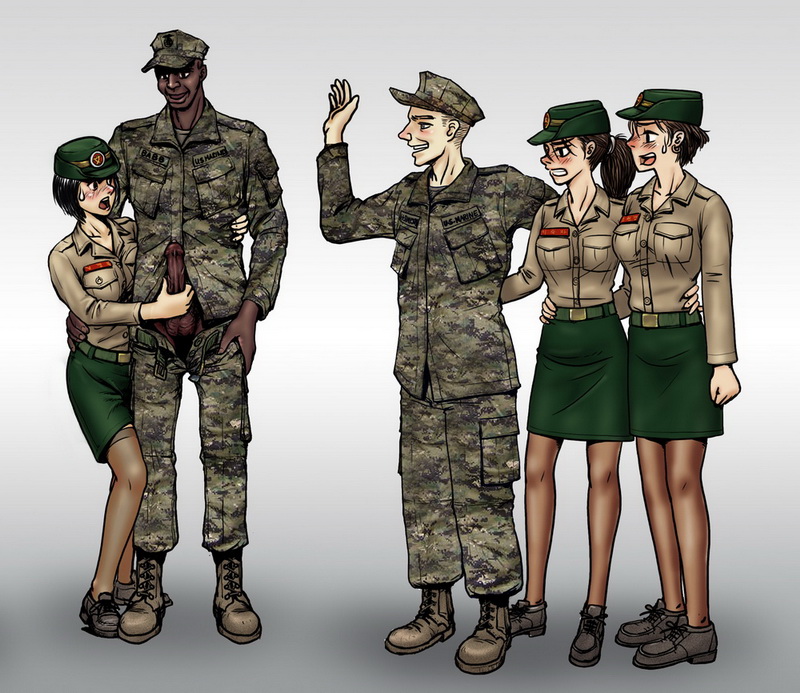dark-skinned_male fatigues gogocherry korean marine penis sex stocking uniform woman_soldier