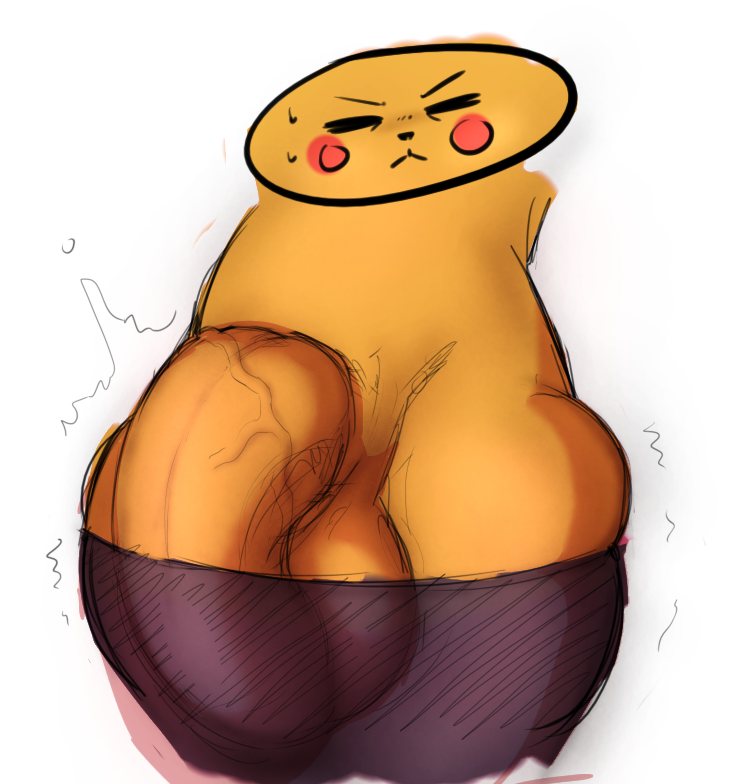 2017 anonymous_artist anthro anthrofied balls barely_contained big_balls big_booty_pikachu big_penis bulge fan_character genitals girly half-erect male mammal monochrome nintendo penis penis_base pikachu pok&eacute;mon pok&eacute;mon_(species) solo starykrow vein veiny_penis video_games