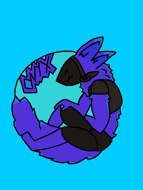 anthro blue circle gray highlights_(coloring) lavender_fur machine male mouth_closed onyxlunareclipse protogen purple sitting sleeping solo visor