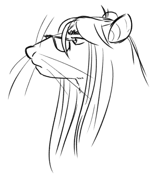 ambiguous_gender anthro boo3 eyebrows eyewear glasses hair jj_(boo3) long_hair mammal murid murine nonbinary_(lore) profile rat rodent sketch slightly_chubby whiskers