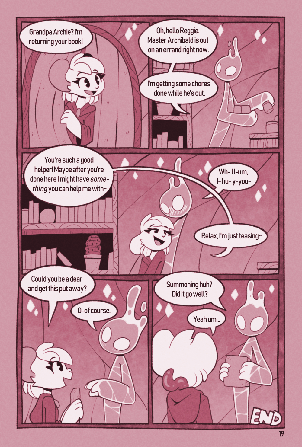 ambiguous_gender anthro blush book comic conditional_dnp dialogue elemental_(disambiguation) fire fur hi_res male mammal mouse murid murine reggie_(whygena) rodent tentacles white_body white_fur whygena
