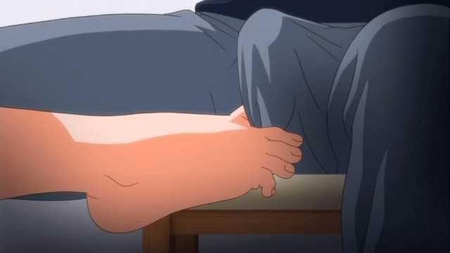 animated animated_gif erection feet foot footjob fukubiki!_triangle:_miharu_after gif grip pants penis shinonome_futaba toes
