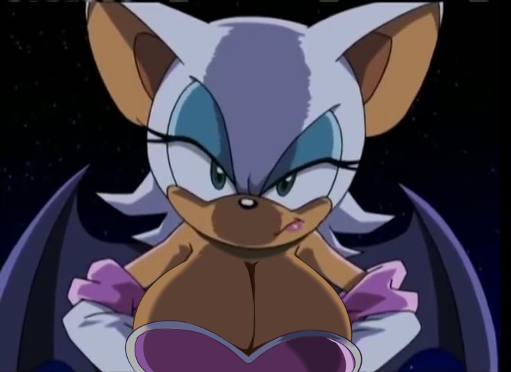 anthro big_breasts breasts chiropteran cleavage clothed clothing conditional_dnp digitaldomain123 edited_screencap female huge_breasts mammal rouge_the_bat sega solo sonic_the_hedgehog_(series) wings