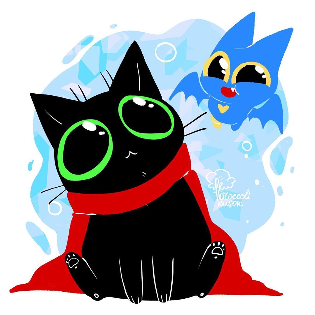 &lt;3 adorabat big_eyes black_body black_eyes black_fur blue_background blue_body blue_fur cape cartoon_network chiropteran clothing cute_expression cute_eyes cute_fangs domestic_cat duo eye_contact fangs felid feline felis female feral feralized flying footprint fur happy heart_(marking) looking_at_another looking_down looking_up male mammal mao_mao:_heroes_of_pure_heart mostly_nude nude pawpads pawprint pawprint_marking paws pegleg pupils sheriff_mao_mao_mao simple_background sitting smile unknown_artist whiskers white_background white_pupils yellow_sclera