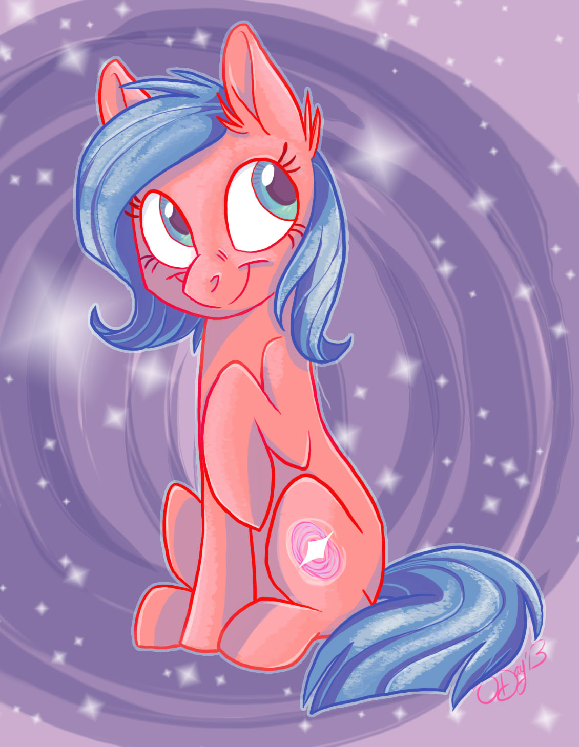 2013 abstract_background blue_hair cutie_mark digital_drawing_(artwork) digital_media_(artwork) earth_pony equid equine eyelashes fan_character female female_feral feral fur graystripe64 hair hasbro hi_res hooves horse mammal mane my_little_pony one_leg_up pink_body pink_fur pony quadruped raised_leg shaded skye_(obndo) solo star tail teal_eyes