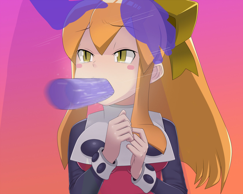 artist_request blonde_hair capcom censored fellatio incest mega_man oral penis ribbon rockman rockman_(classic) roll yellow_eyes