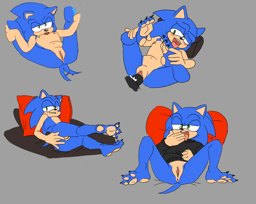 3_toes andromorph anthro anus arrow_hearted barefoot bottomless butt claws clothed clothing crossgender disembodied_penis duo feet genitals hi_res intersex intersex/male male nipples nude paws penis pubes pussy sega shadow_the_hedgehog sonic_the_hedgehog sonic_the_hedgehog_(series) toe_claws toes vaginal