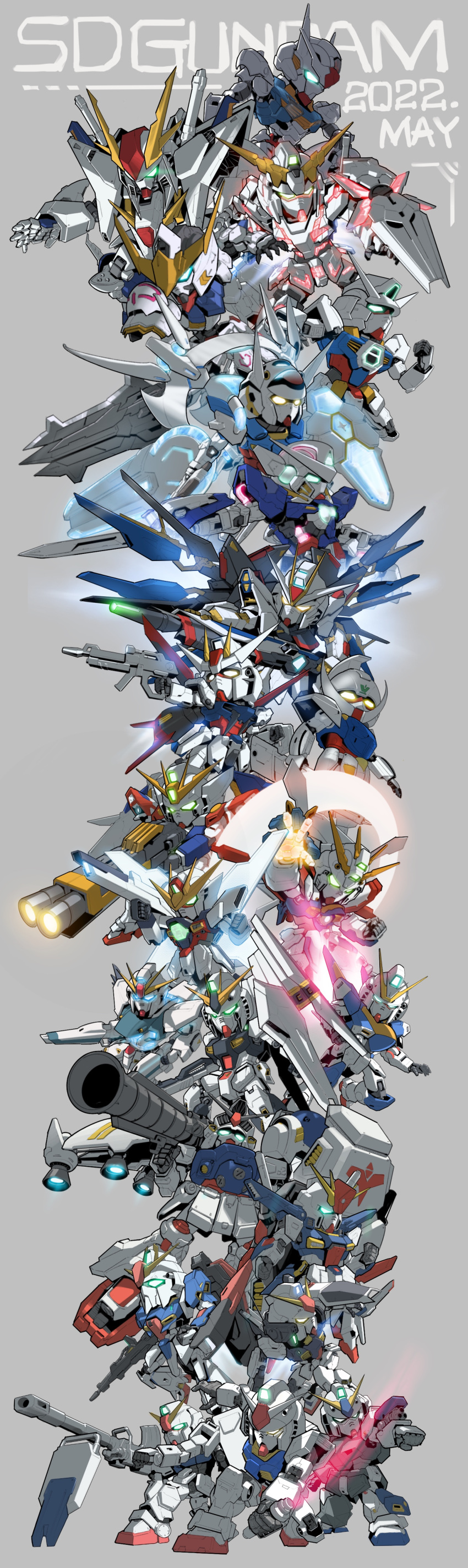 2022 absurdres after_war_gundam_x aile_strike_gundam bakunetsu_god_finger beam_saber blue_eyes char's_counterattack chibi clenched_hand clenched_hands dated_commentary energy_wings everyone f91_gundam flying g-self g_gundam glowing glowing_eyes god_gundam green_eyes grey_background ground_gundam gun gundam gundam_00 gundam_0080 gundam_0083 gundam_08th_ms_team gundam_aerial gundam_age gundam_age-1 gundam_alex gundam_barbatos gundam_exia gundam_f91 gundam_g_no_reconguista gundam_gp-02_physalis gundam_hathaway's_flash gundam_mk_ii gundam_seed gundam_seed_destiny gundam_suisei_no_majo gundam_tekketsu_no_orphans gundam_unicorn gundam_wing gundam_x gundam_zz highres holding holding_gun holding_sword holding_weapon mace mecha mobile_suit mobile_suit_gundam no_humans nt-d nu_gundam open_hand rx-78-2 science_fiction sd_gundam shining_shoot_(pose) shoulder_cannon strike_freedom_gundam strike_gundam sword turn_a_gundam turn_a_gundam_(mobile_suit) unicorn_gundam v-fin v2_gundam victory_gundam weapon wing_gundam wing_gundam_(ew) xi_gundam yellow_eyes zakuma zeta_gundam zeta_gundam_(mobile_suit) zz_gundam