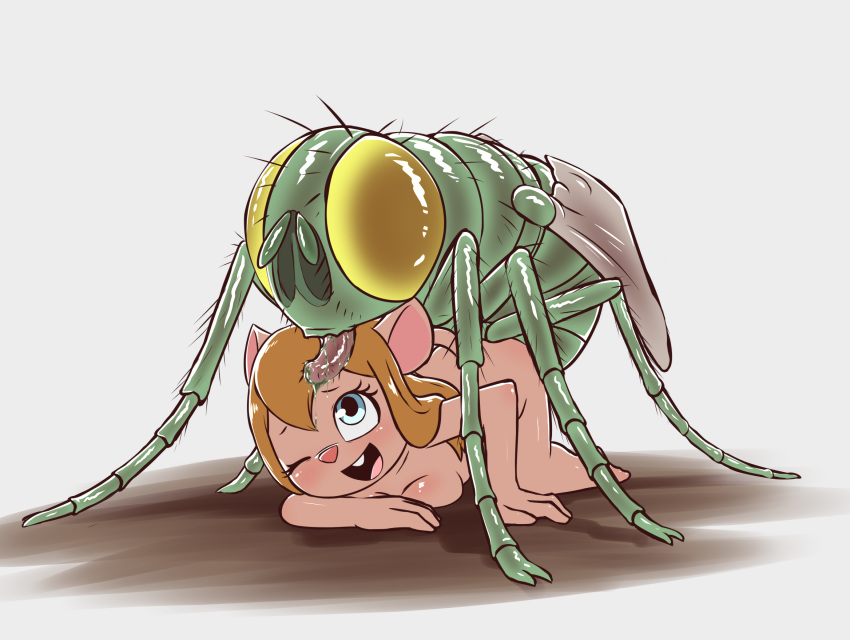 6_legs anthro arthropod blonde_hair blue_eyes blush body_blush breast_blush breast_squish breasts buckteeth chip_'n_dale_rescue_rangers creepy dipteran disney duo e254e female female_on_bottom feral gadget_hackwrench hair hairs hi_res housefly insect male male/female male_on_top mammal mouse murid murine nude on_bottom on_top open_mouth open_smile pink_nose proboscis_(anatomy) rodent simple_background smile squish teeth what_has_science_done where_is_your_god_now why wings yellow_eyes