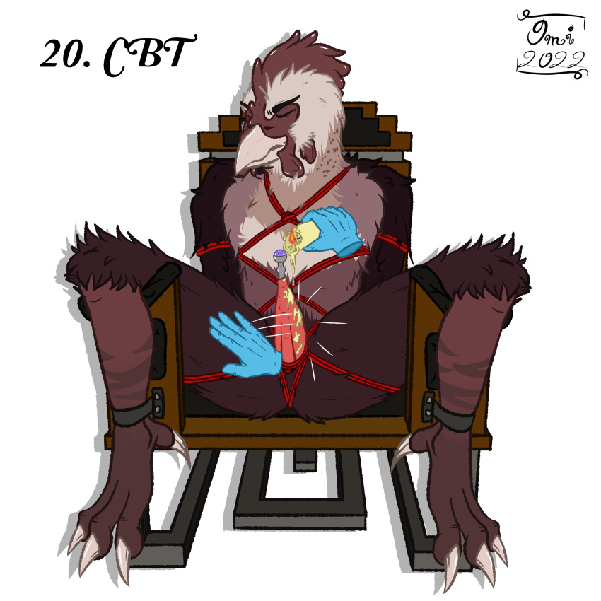 absurd_res anthro anus avian bdsm beak bird bodily_fluids bondage bound butt chair chair_bondage chicken cock_and_ball_torture digital_media_(artwork) disembodied_hand erection feathered_wings feathers fire fur furniture galliform gallus_(genus) genital_fluids genital_torture genitals ghost_hands hair hi_res male nude omithefox penetration penis penis_slap phasianid restraints rope rope_bondage rope_harness simple_background sitting slap solo submissive text urethral urethral_penetration wax wax_on_penis wax_play wings
