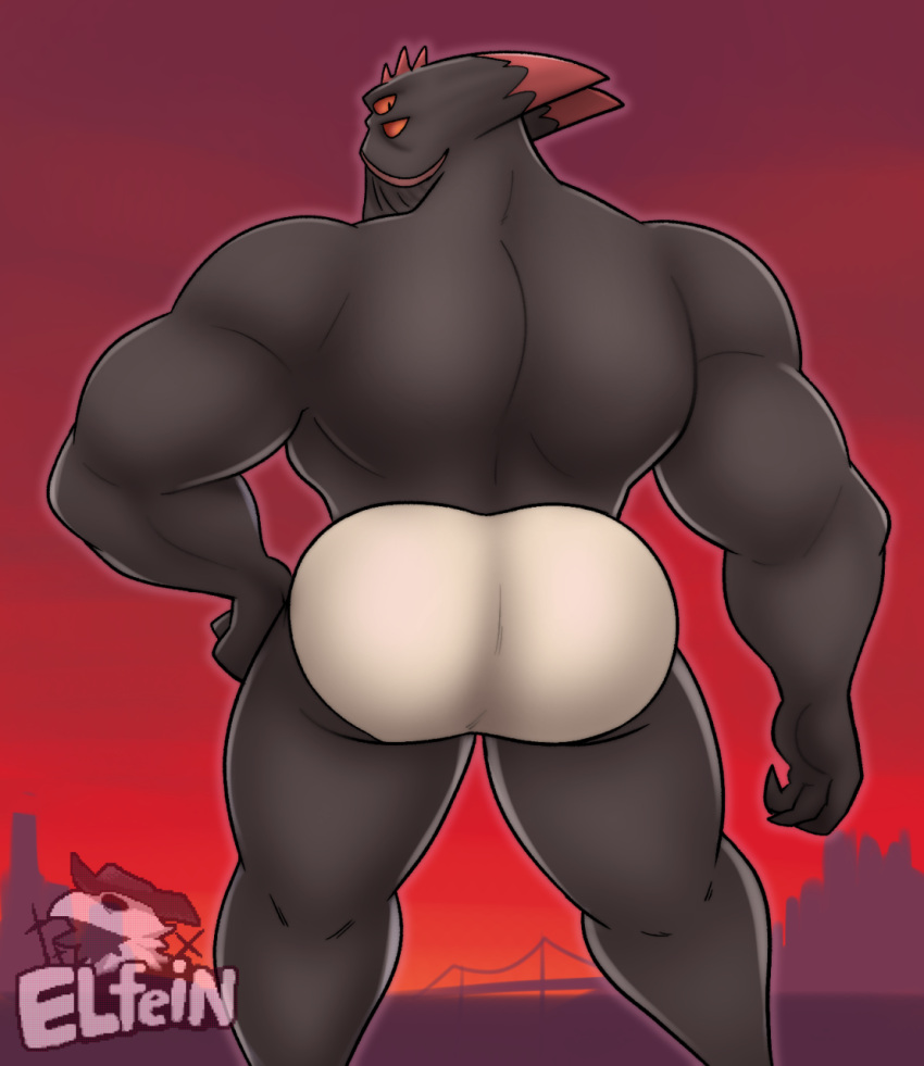 2022 alien anthro back_muscles biceps big_butt big_muscles biped black_arms_(sonic) black_doom briefs briefs_only bubble_butt butt clothed clothing demon digital_media_(artwork) elfein hand_on_hip hi_res horn humanoid male multi_eye muscular muscular_humanoid muscular_male muscular_thighs outside pinup pose quads red_sky sega sky solo sonic_the_hedgehog_(series) thick_thighs tighty_whities underwear underwear_only white_clothing white_underwear