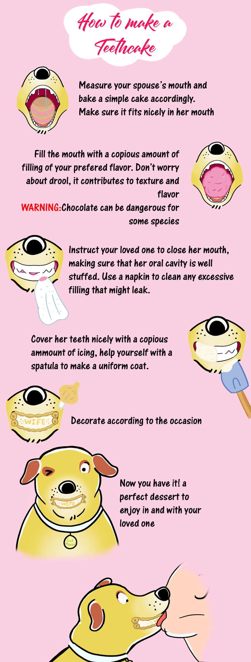 absurd_res bestiality cake canid canine canis collar dessert domestic_dog duo female feral food food_fetish food_play french_kissing hi_res how-to human human_on_feral interspecies kissing kitchen_utensils licking_teeth looking_at_viewer male male/female mammal martha_lorraine martha_speaks mouth_play nightcorelights open_mouth solo_focus teeth tools white_collar