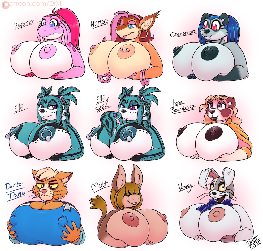 2022 accessory ailurid anthro asinus big_breasts black_body bow_tie breasts buckteeth caitian claws clothing digital_media_(artwork) donkey dr._t'ana drxii ear_piercing elleseve equid equine felid feline female five_nights_at_freddy's five_nights_at_freddy's:_security_breach fur giant_panda hair handwear hi_res horse huge_breasts hybrid kobold kobold_quest lagomorph leporid mammal mature_anthro mature_female mule nipple_piercing nipples non-mammal_breasts nude nutmeg_kobold open_mouth orange_body orange_fur patreon piercing rabbit raspberry_kobold red_panda reptile scalie scottgames simple_background smile solo star_trek star_trek_lower_decks teeth ursid vanny_(fnaf) video_games white_body white_fur