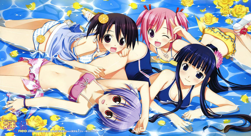 akashi_yuuna bikini fujima_takuya izumi_ako mahou_sensei_negima ookouchi_akira sasaki_makie swimsuits