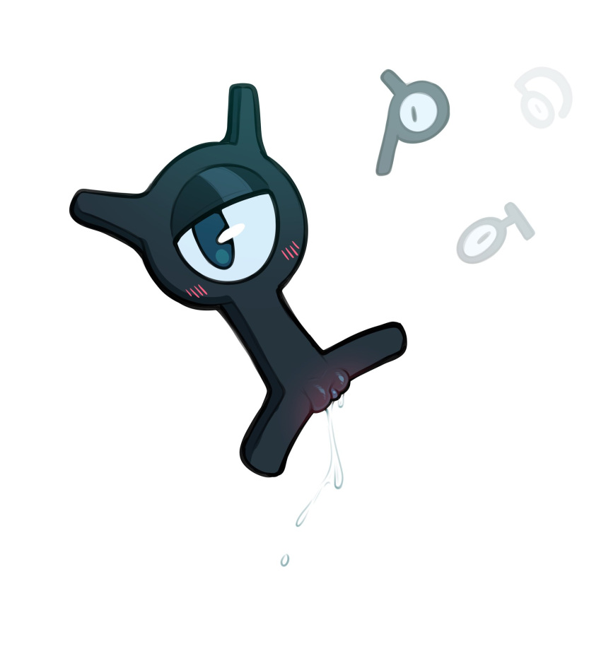 ambiguous_gender bedroom_eyes black_body blush bodily_fluids female genital_fluids genitals group hi_res narrowed_eyes nintendo pok&eacute;mon pok&eacute;mon_(species) pussy pussy_juice raikissu seductive solo_focus unown_(pok&eacute;mon) unown_d unown_p unown_t unown_y video_games