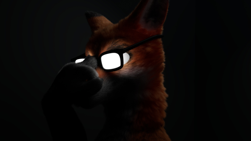 (software) 3d_(artwork) akaifox anime_glasses anthro canid canine claws digital_media_(artwork) eyewear fox fur gesture glasses hi_res male mammal maya meme middle_finger multicolored_ears paws reaction_image red_body red_fox red_fur simple_background smile smirk solo two_tone_ears