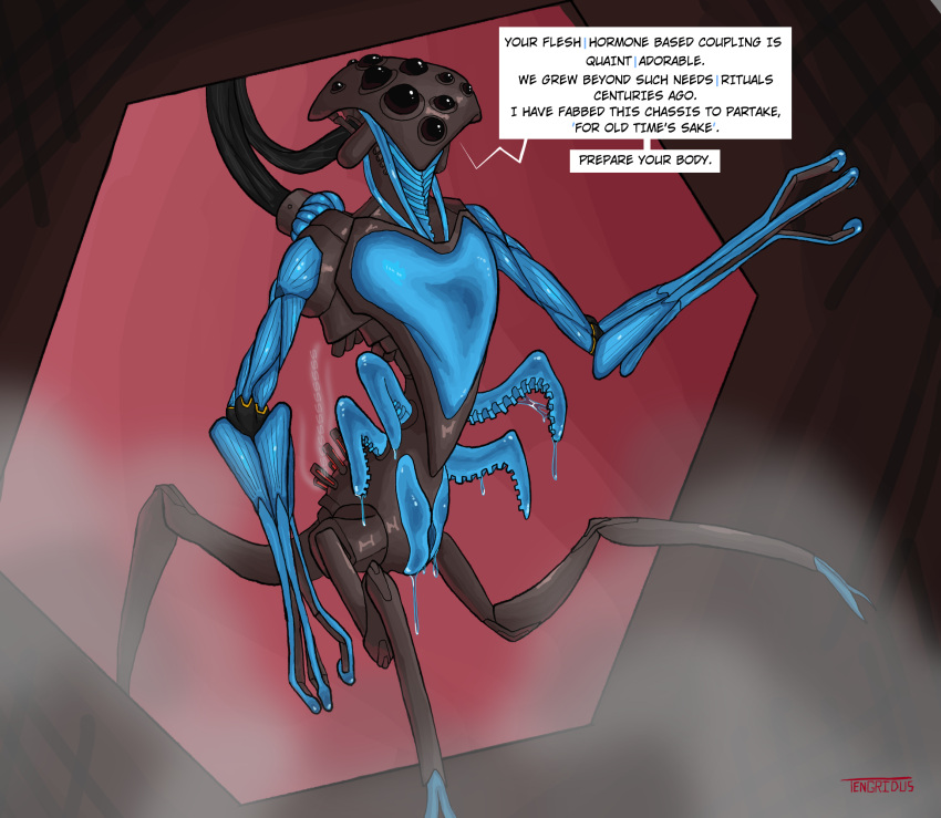 6_arms alien ambiguous_gender genitals hi_res humanoid infomorph machine multi_arm multi_limb pussy robot solo tengridus