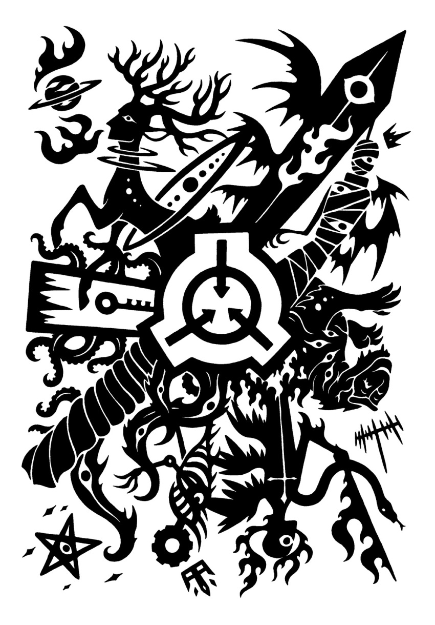 1_eye 2015 2_horns 3_wings 4_claws 4_fingers ambiguous_gender angel antlers archangel arm_tuft asterozoan aureola back_spikes biped black_and_white chest_eye claws cross crown deer deity digital_drawing_(artwork) digital_media_(artwork) door drama_mask echinoderm elbow_tuft elemental_creature elemental_humanoid feral fingers fire fire_creature fire_humanoid flaming_horn flaming_sword floating_crown forked_tongue front_view gear group half-length_portrait halo hanged hanged_king headgear hi_res hooves horn humanoid humanoid_face key living_clothing living_mask logo machine male mammal marine mask mekhane_(scp_foundation) melee_weapon membrane_(anatomy) membranous_wings monochrome monster multi_eye multi_wing neck_eye obelisk planet planet_rings portrait possession quadruped raised_hoof reptile robot saturn_(planet) scalie scp-001_(the_gate_guardian) scp-004-1 scp-035 scp-1050-1 scp-2845 scp-3125 scp-682 scp-962 scp_foundation side_view silhouette simple_background snake spiked_halo spikes spikes_(anatomy) star starfish suckers sunnyclockwork sword tentacle_creature tentacle_eye tentacles three-quarter_portrait three-quarter_view tongue tongue_out tower tuft unguligrade upside_down weapon white_background winged_humanoid wings wrapped yaldabaoth_(scp_foundation)