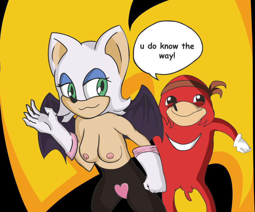 absurdres highres incredibly_absurdres knuckles_the_echidna rouge_the_bat sonic_(series) ugandan_knuckles