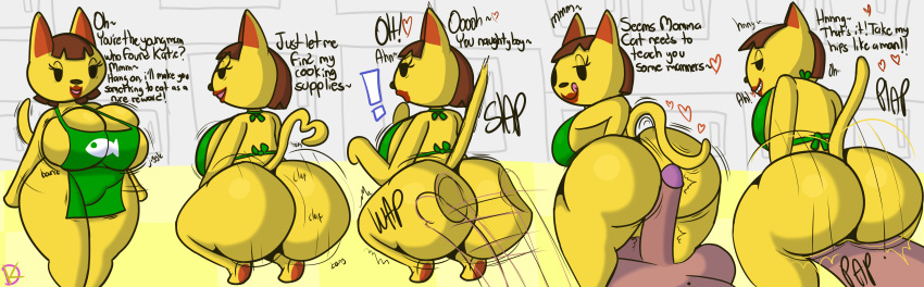 absurd_res ambiguous_penetration animal_crossing anthro apron apron_only bedroom_eyes big_breasts breasts bubble_butt butt butt_slap clothed clothing crouching domestic_cat duo felid feline felis female first_person_view hi_res hot_dogging human kaitlin_(animal_crossing) klutzatdusk licking licking_lips lips male male/female mammal mature_female mostly_nude narrowed_eyes nintendo penetration seductive sex shaking_butt skimpy slap spanking thick_lips thick_thighs tight_clothing tongue tongue_out wide_hips