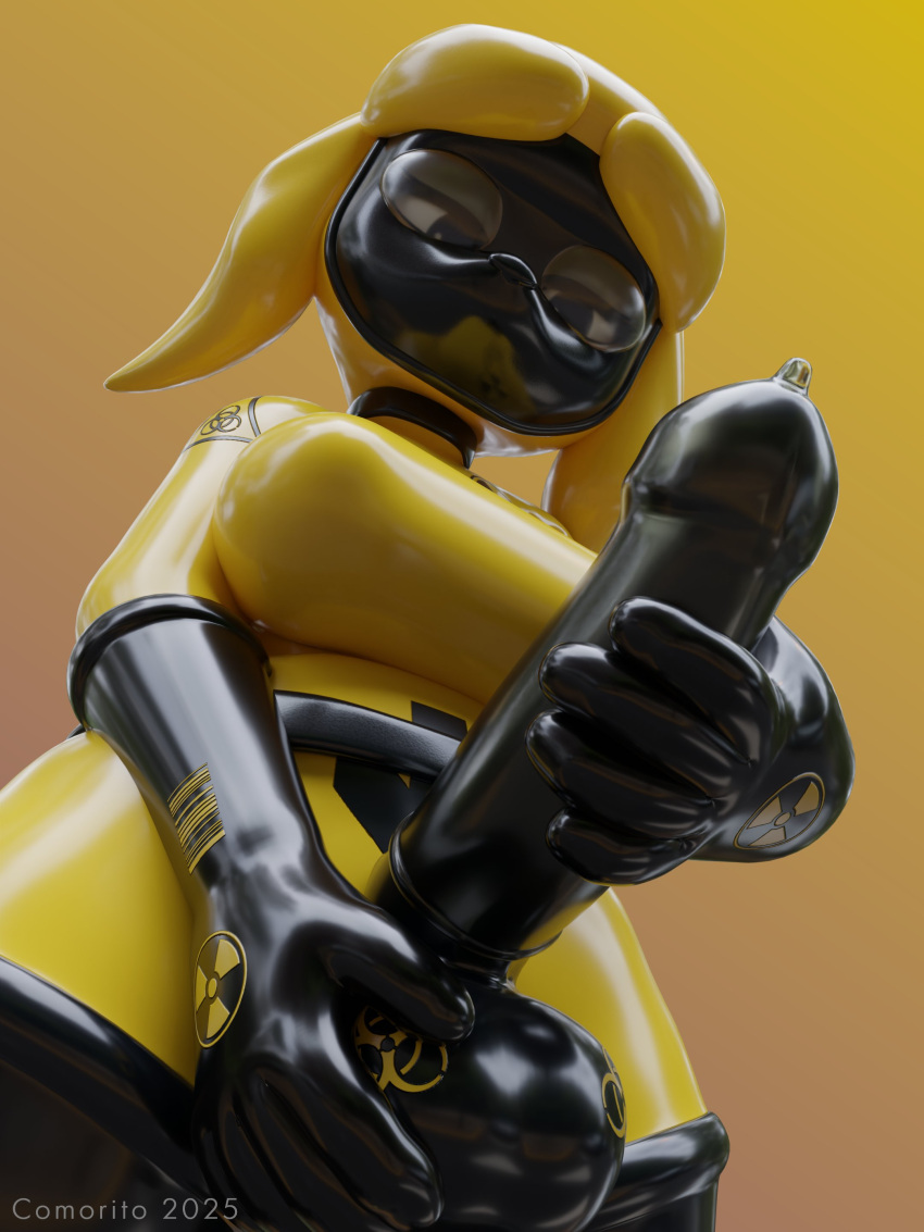 2025 3:4 3d_(artwork) absurd_res animal_crossing anthro big_penis canid canine canis clothing comorito condom_suit crossgender digital_media_(artwork) domestic_dog erection ftg_crossgender fti_crossgender gas_mask genitals gynomorph hazmat_suit hi_res intersex isabelle_(animal_crossing) latex latex_clothing latex_skinsuit mammal mask masturbation nintendo penile penile_masturbation penis shih_tzu skinsuit solo tight_clothing toy_dog