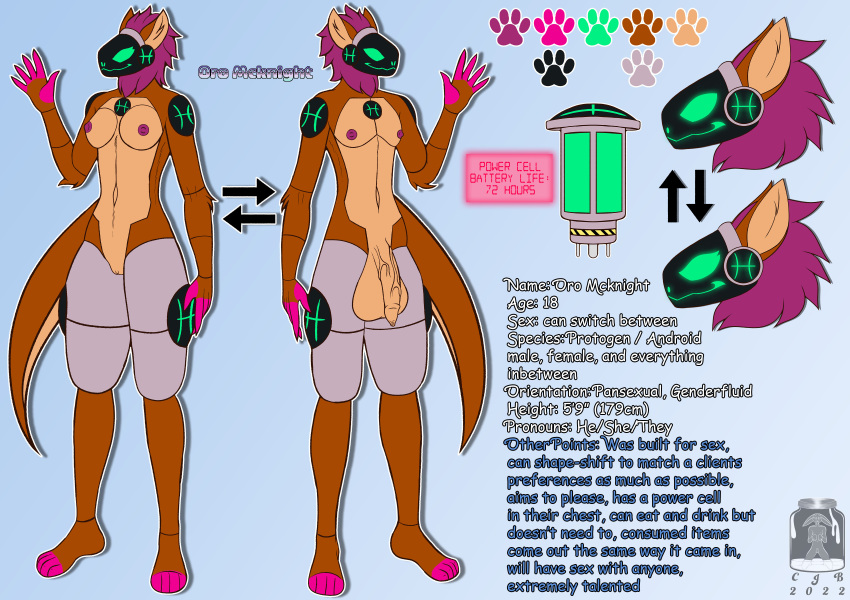 2022 5_fingers absurd_res android anthro balls barefoot biped breasts color_swatch cumjarbunny digital_drawing_(artwork) digital_media_(artwork) english_text feet female fingers fur fur_markings genitals hair hi_res humanoid_genitalia humanoid_penis machine male mammal markings model_sheet multicolored_body multicolored_fur nipples nude oro_mcknight penis pisces_(symbol) protogen pussy robot screen screen_face shape_shifter simple_background smile solo standing text toes tuft watermark western_zodiac zodiac_sign zodiac_symbol