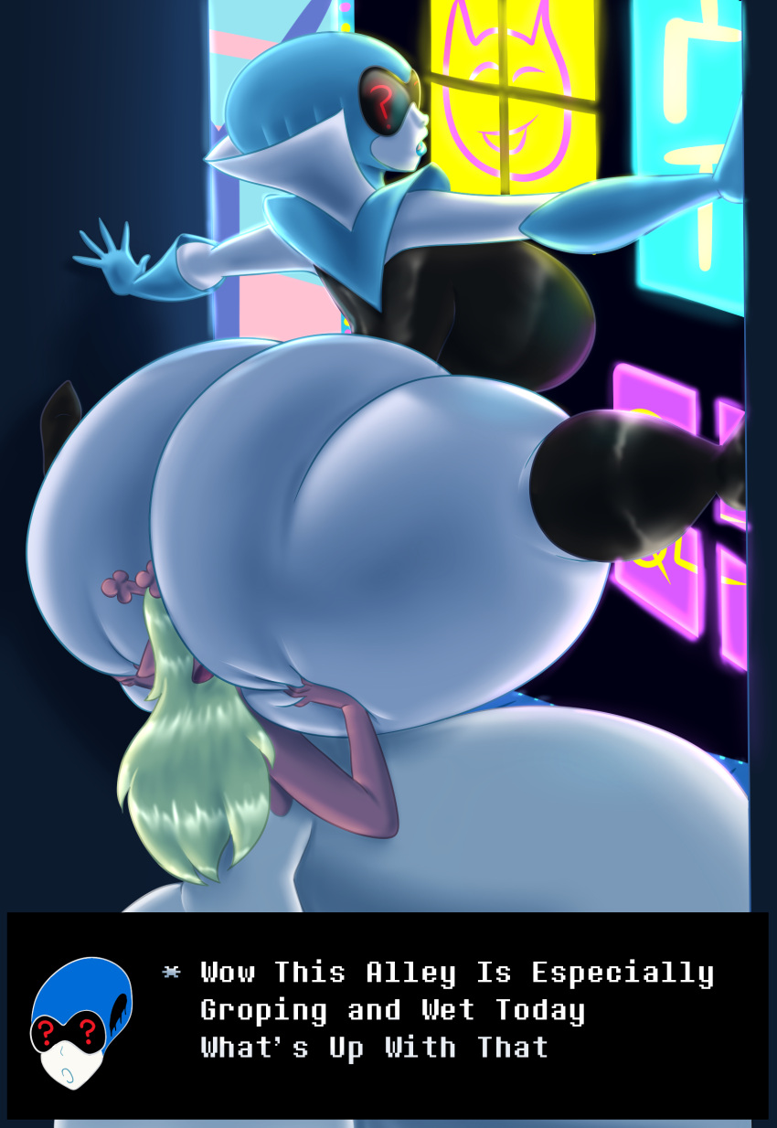 absurd_res age_difference anthro big_breasts big_butt blonde_hair breasts bubble_butt butt butt_grab butt_worship confusion darkner deer deltarune duo face_in_ass facesitting female female/female grope hair hand_on_another's_butt hand_on_butt hi_res huge_breasts huge_butt humanoid machine mammal mature_female mightymaw new_world_deer noelle_holiday older_female queen_(deltarune) reindeer robot sitting_on_another size_difference thick_thighs unaware undertale_(series) younger_female
