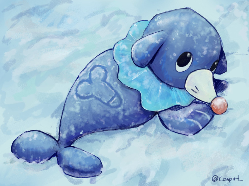 artist_name cospirt highres looking_at_viewer no_humans penis_drawing photo-referenced pokemon pokemon_(creature) popplio snow solo twitter_username