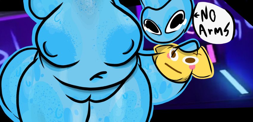 abdominal_bulge anthro areola armless belly big_areola big_belly big_breasts big_female big_nipples big_pussy blue_body blue_nipples blue_pussy bodily_fluids breasts clothed clothing crying cute_expression cyan_(rainbow_friends) digital_media_(artwork) dinosaur female genitals hi_res huge_breasts hyper hyper_genitalia larger_female looking_at_viewer meme meme_clothing monster_girl_(genre) navel nipples nude overweight overweight_anthro overweight_female plump_labia pussy rainbow_friends reptile roblox scalie simple_background size_difference solo tail tall_girl tears text uulitch vaginal