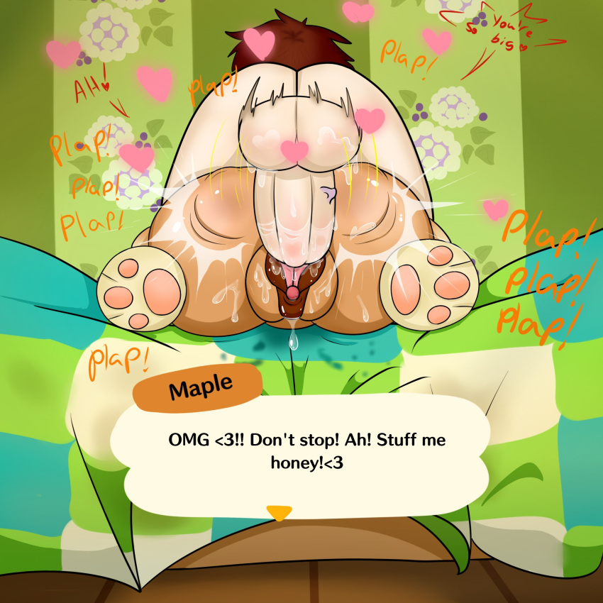 animal_crossing anthro bear duo female hi_res human human_on_anthro interspecies male male/female mammal maple_(animal_crossing) nintendo pawpads penetration plap_(sound) undead_turnip vaginal vaginal_penetration villager_(animal_crossing)