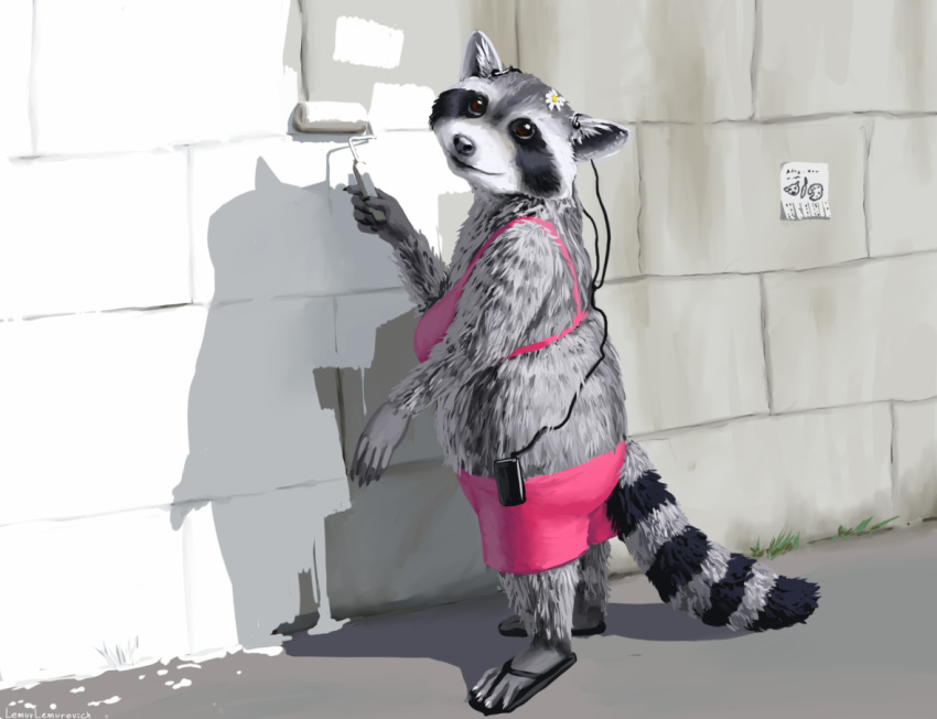 anthro female lemurlemurovich mammal procyonid raccoon solo