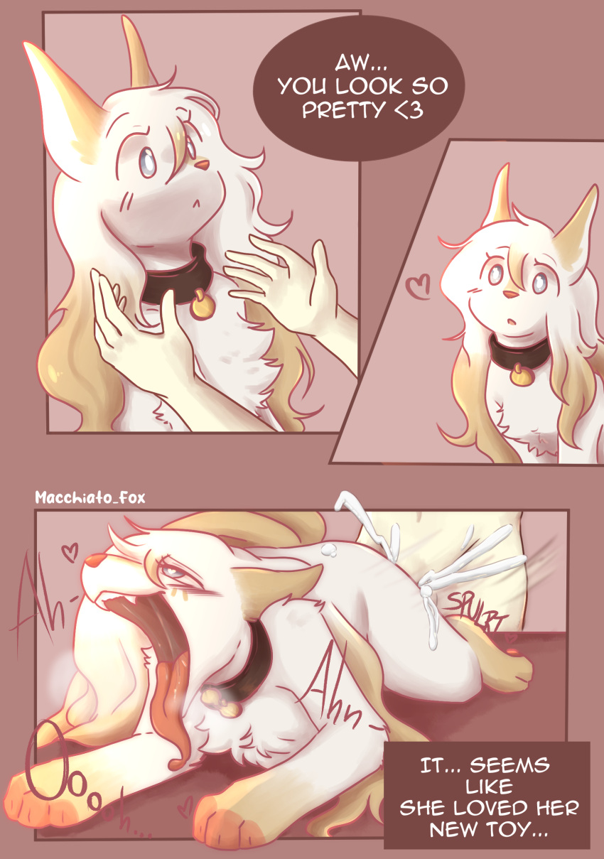 absurd_res anthro bestiality bodily_fluids collar comic_panel cum cum_in_pussy cum_inside duo fan_character female female_penetrated feral genital_fluids hair hi_res human human_on_feral interspecies latte_(macchiato_fox) long_hair macchiato_fox male male/female mammal ninetales nintendo penetration pok&eacute;mon pok&eacute;mon_(species) pok&eacute;philia saliva tongue tongue_out video_games