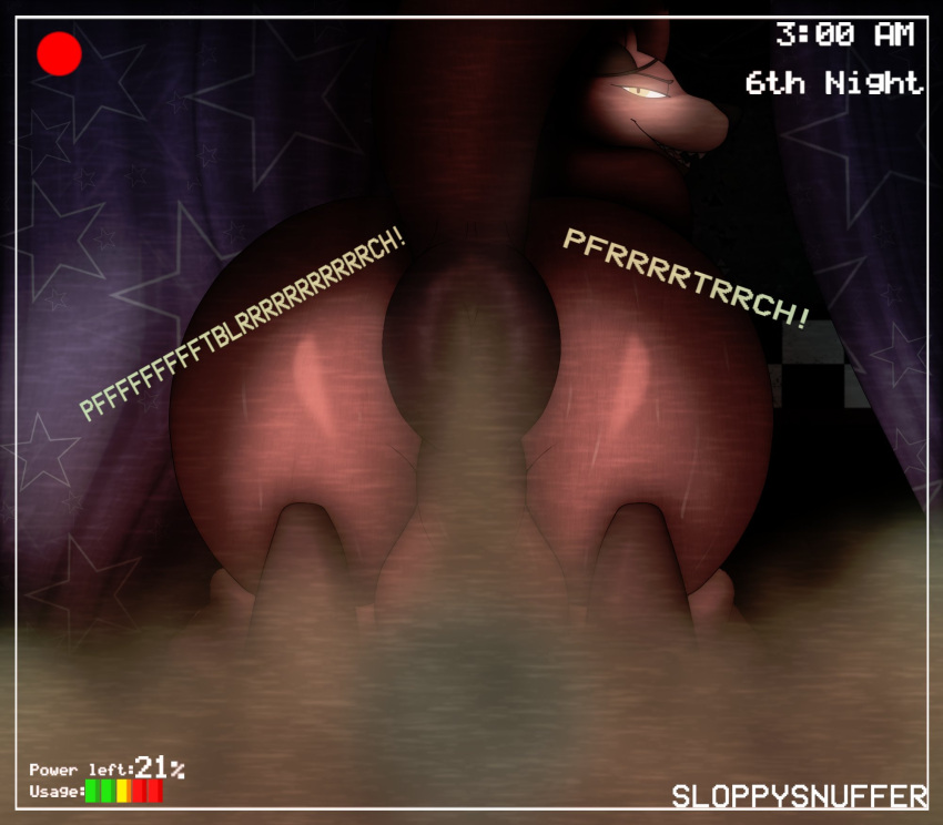 anthro anus anus_outline balls big_anus big_balls big_butt big_penis butt camera camera_view canid canine dark eye_patch eyewear fart fart_cloud fart_fetish farting_at_viewer five_nights_at_freddy's fox foxy_(fnaf) fur genitals glistening glistening_eyes hi_res huge_anus huge_butt huge_fart looking_at_viewer looking_back looking_pleasured male mammal multicolored_body multicolored_fur night penis pinup pirate pirate_cove pose presenting presenting_hindquarters raised_tail red_body red_dot red_fox red_fur scottgames sexy_eyes smile smiling_at_viewer solo sound_effects spread_anus spreading static teasing thick_thighs two_tone_body two_tone_fur video_camera video_games yellow_eyes zexyprof