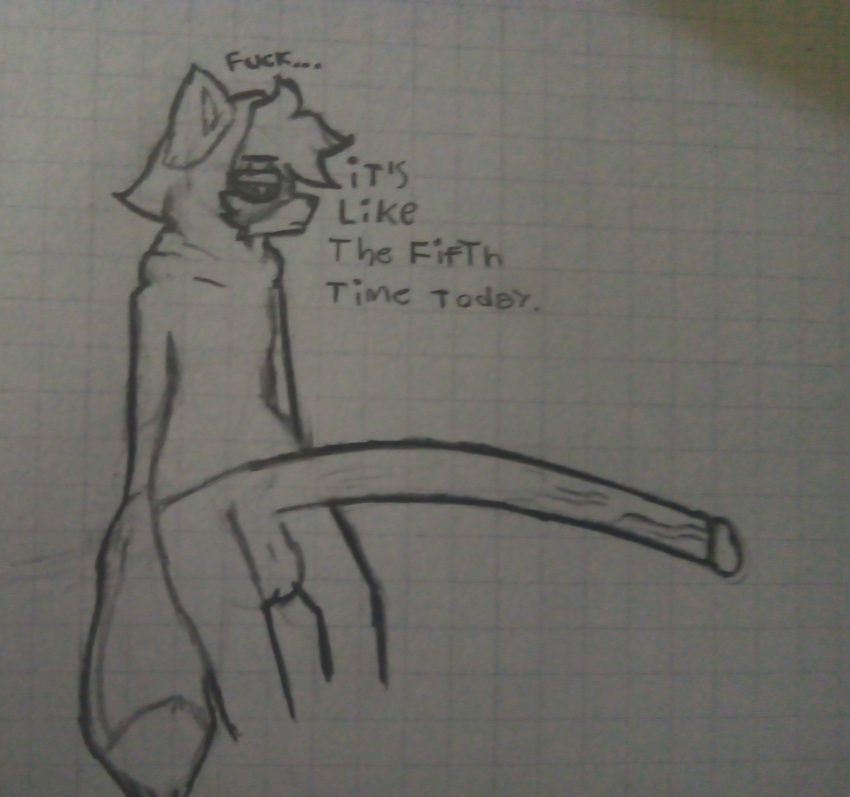 absurd_res anthro arctic_fox balls big_balls big_penis canid canine clothing fox fur genitals grey_body grey_fur hi_res hoodie huge_penis hyper hyper_genitalia hyper_penis kev(kevthefox) kevthefox male mammal penis solo standing text tired topwear traditionalart white_body white_fur
